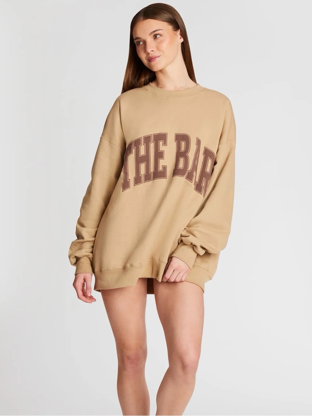 The Bar Varsity Sweatshirt in Chocolate Chip Size XXL